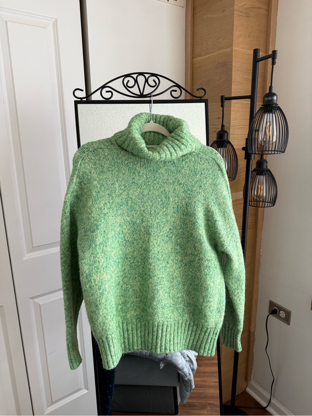 Zara Heathered Green Turtleneck Sweater
